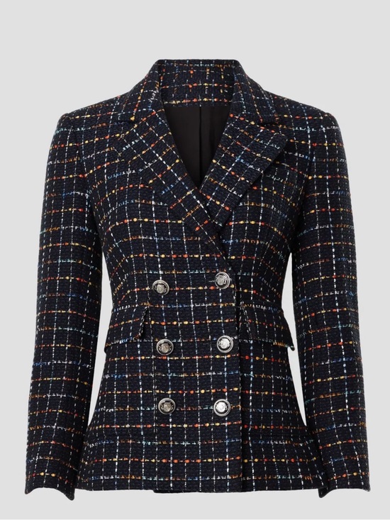 Veronica Beard Jackets & Blazers - New Veronica Beard Black Multi Tweed Double-Breasted Blazer